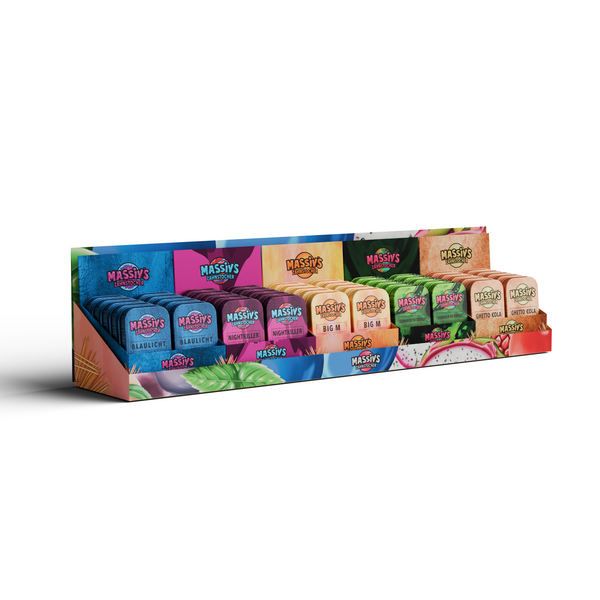 Massiv's Zahnstocher – Theken-Mix Display (50 Dosen)